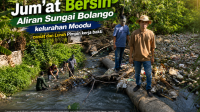 Demi Cegah Banjir, Camat Kota Timur & Lurah Moodu Pastikan Sungai Bolango Bebas Sampah