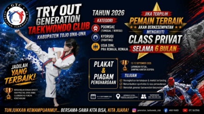 Generation Taekwondo Club Gelar Try Out Kejuaraan Antar Dojang Se-Kabupaten Tojo Una-Una ‎